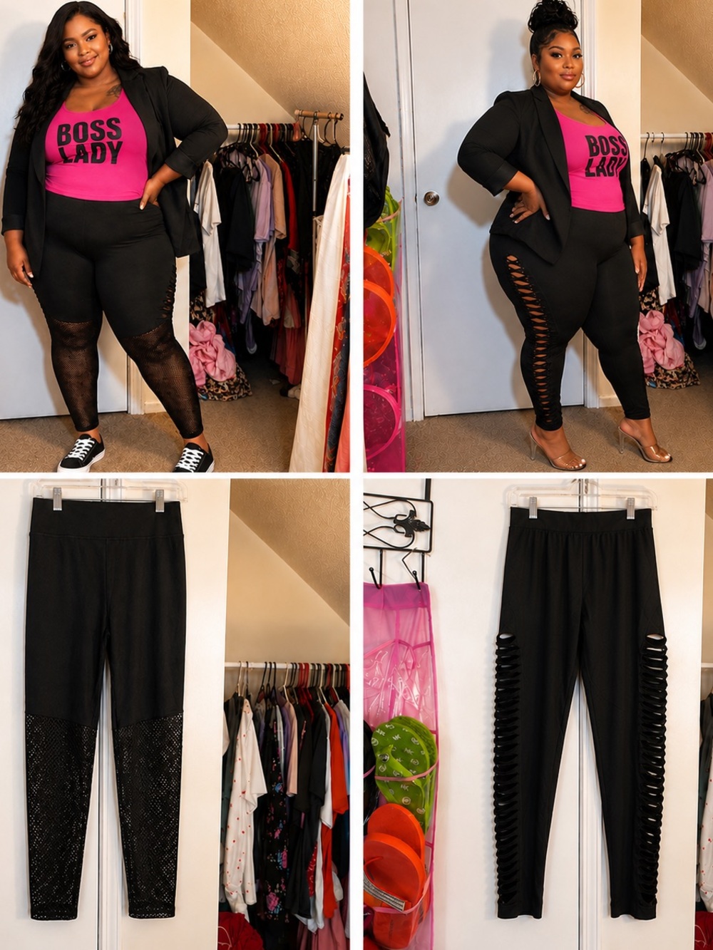 torrid Black Leggings with Lace & Side Cutouts